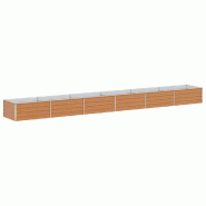 Helloshop26 - Jardinière surélevée design industriel chic extérieur 600 x 80 x 45 cm en acier galvanisé marron clair 02_0059029 - marron acier 30