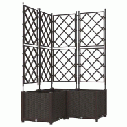 Helloshop26 - Lot de 3 cache-pots de jardin moderne extérieur 80 x 80 x 143 cm durable esthétique en acier marron 02_0058516 - marron acier 30002406