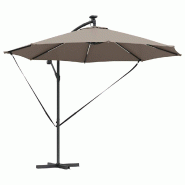 Helloshop26 - Parasol cantilever design moderne inclinable extérieur 294 x 294 x 248 cm en polyester taupe 02_0058758 - aluminium 3000240757860