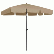 Helloshop26 - Parasol de plage 200 x 125 cm taupe 02_0008406 - polyester 3000449082725