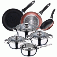 San Ignacio - Batterie de cuisine 16/16/18/20cm en acier inoxydable avec jeu de poêles Paradise 16/20/24cm en aluminium pressé - multi-matériau PK3363