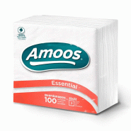 Serviettes de table 22x22 2Fls Blanc Amoos 5x100un - 6511036