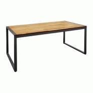 Table industrielle rectangulaire acier et acacia 180 cm | Bolero - DS157