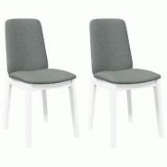 VidaXL Chaises à manger coussins 2 pcs blanc bois massif caoutchouc Modèle Orion Moderne - 4102446