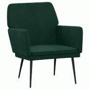 VidaXL Fauteuil Vert foncé 62x79x79 cm Velours Modèle Vega Frame - 351374