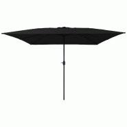 VidaXL Parasol de jardin Noir 295 x 295 x 245 cm Polyester et Acier Modèle Ventura Soleil - 42003658