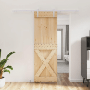 Vidaxl porte coulissante et kit de quincaillerie 70x210 cm pin massif 3203038 Vidaxl porte coulissante et kit de quincaillerie 70x210 cm pin massif 3203038