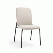 Chaise "HENS" - Assise fixe + Dossier haut, Patins, Sans