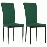 Chaises à manger lot de 2 Vert foncé Velours Modèle Ovanel - 326095