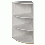 Comptoir angle arrondi 60 degrés - 60x93,8cm - travertin champagne   2 tablettes