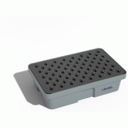 Cuvette de rétention PE - 30 l avec caillebotis amovible - Poignée intégrée - Polyéthylène haute densité