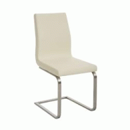 Décoshop26 - Chaise de salle à manger x1 design moderne en PVC crème support en acier inoxydable 10_0001990 - 3000250784504 Décoshop26 - Chaise de salle à manger x1 design moderne en PVC crème support en acier inoxydable 10_0001990 - 3000250784504