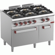 Diamond - Fourneau gaz 6 feux vifs, four élec. Convection GN 1/1, armoire neutre - réf. G7/6BFEVA11-N - gris AKS-G7/6BFEVA11-N