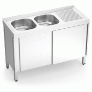 FRICOSMOS Evier 2C,ED 1200x500x850 mm. Avec portes coulissantes 1200x500x850 mm. Dimensions cuve 340x370x150 mm. - inox 051036OST