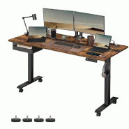 Helloshop26 - Bureau électrique réglable en hauteur bureau assis-debout surface 60 x 120 cm réglable en continu fonction mémoire de 12_0004590 - a