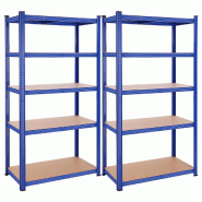 Helloshop26 - Étagère charge lourde métallique 200 x 100 x 50 cm 5 niveaux charge totale 875 kg (175 kg/niveau) étagère de rangement 12_0005595 -