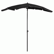 Helloshop26 - Parasol de jardin avec mât 200 x 130 cm noir 02_0008318 - noir acier 3000444647769