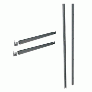 Kit panneau rainuré pour gondole Roto - Hauteur 120cm - gris martelé - robuste et supporte les charges lourdes