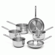 Lot de 4 casseroles 16/18/20/22 cm et poêles en inox 20/28 cm Fackelmann Rhona - gris inox 3176239913217