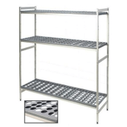 Rayonnage alimentaire duralinox 3 niveaux clayette polymere ajouree h1685 p460 fermod_0