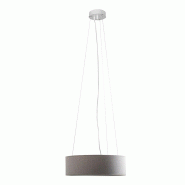 ROSSINI ILLUMINAZIONE Suspension Blanche, Abat-Jour Cylindrique Gris, E27, Ip20, Ø 48 X 15 X 150 Cm - Rossini - Design Minimal Et Élégant - gris VI