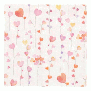 Serviettes, 3 plis pliage ¼ 33 cm x 33 cm "Vårhjärta" (200 unités) PAPSTAR - rose papier 89208-C