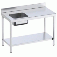 Table de chef 1 évier à gauche 1 étagère - 1200x700x850 mm - 1D2107EI Eurast - inox 1D2107EI Table de chef 1 évier à gauche 1 étagère - 1200x700x850 mm - 1D2107EI Eurast - inox 1D2107EI