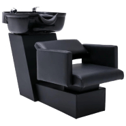 Vidaxl chaise de salon avec lavabo noir 129x59x82 cm similicuir 337177