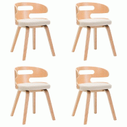 VidaXL Chaises à manger lot de 4 crème bois courbé et similicuir Modèle Jorelia - 278852
