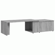 VidaXL Table basse Sonoma gris 150x50x35 cm Bois d'ingénierie Modèle Polaris Atelier - 815469XL