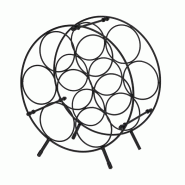 WellHome - Casier à bouteilles métallique rond pour 7 bouteilles - WH16353