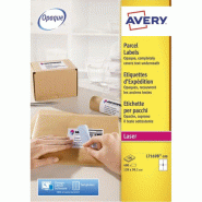 AVERY 400 étiquettes Laser blanches opaques, format 99,1 x 139 mm (100 feuilles A4 / cdt) - 5014702134791