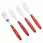 BERGNER Lovers - Set de 4 Fourchettes pour Barbecue en Acier Inoxydable 22cm - marron inox Q5099_0