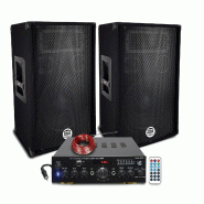 BM Sonic Pack Sono DJ 1200W Enceintes Bass Reflex 3 voies 12" 2x600W - Amplificteur 100W USB MP3 SD BLUETOOTH,PC, ENTRÉES MICROS Câbles - 3666638038