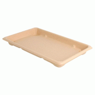 Boîte sushi bagasse naturelle 21,3x13,3x1,5cm - par 800