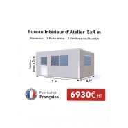Bureau modulaire préfabriqué d'intérieur - En kit à monter - Panneaux sandwich 60mm ou 100mm - Dimensions sur mesure_1