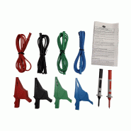 CHAUVIN ARNOUX - Kit d'accessoires pour mesure continuité CA 647x - 4 pinces crocodiles, 2 pointes de touche, 4 cordons bananes