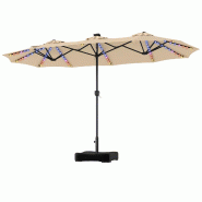 COSTWAY Parasol 4,5m double pour terrasse avec socle et couleurs. - beige métal ZB35651NQ-N