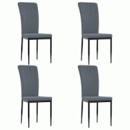 Décoshop26 - Set de 4 chaises de salle à manger en tissu velours gris foncé cadre en fer DEC025626 - gris 3000255355044 Décoshop26 - Set de 4 chaises de salle à manger en tissu velours gris foncé cadre en fer DEC025626 - gris 3000255355044