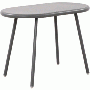 Décoshop26 - Table basse ovale intérieur / extérieur en polypropylène recyclé couleur gris foncé 80 x 45 cm 10_0009198 - gris 3000267059596