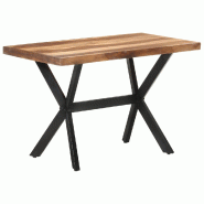 Décoshop26 - Table de salle à manger design industriel 120 x 60 x 75 cm bois d'acacia massif et bois d'hévéa et acier DEC036596 - acier 3000261300182 Décoshop26 - Table de salle à manger design industriel 120 x 60 x 75 cm bois d'acacia massif et bois d'hévéa et acier DEC036596 - acier 3000261300182
