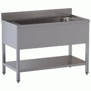 Diamond - Plonge 1 cuve 1400 x 500xh350, avec sous tablette - réf. LB1611/D-SX5 - inox AKS-LB1611/D-SX5