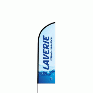 Drapeau oriflamme LAVERIE LIBRE SERVICE - 2m40 l Drapeau Publicitaire - textile 3770030285469