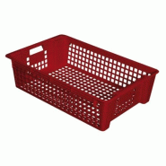 GASTROLAND Caisse ajourée empilable et emboîtable 600 x 380 GILAC - 28 L - Brique - rouge 3701666010071