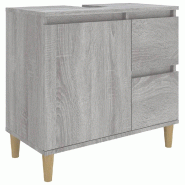 Helloshop26 - Armoire de bain design moderne 65 x 33 x 60 cm grand espace de rangement sonoma gris en bois d'ingénierie 02_0048414 - gris Bois massif