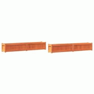 Helloshop26 - Jardinière bac lit surélevé plantes fleurs jardin terrasses lot de 2 cire bois de pin massif marron 02_0039062 - 3000218008314 Helloshop26 - Jardinière bac lit surélevé plantes fleurs jardin terrasses lot de 2 cire bois de pin massif marron 02_0039062 - 3000218008314
