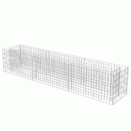 Helloshop26 - Jardinière lit surélevé plantes fleurs jardin à gabion acier galvanisé 270 x 50 x 50 cm 02_0001291 - 3000076611534