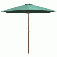 Helloshop26 - Parasol mobilier de jardin avec poteau en bois 270 x 270 cm vert 02_0008141 - vert Bambou 3000435647761