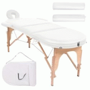 Helloshop26 - Table de massage pliable 4 cm d'épaisseur et 2 traversins blanc 02_0001840 - 3000089261535 Helloshop26 - Table de massage pliable 4 cm d'épaisseur et 2 traversins blanc 02_0001840 - 3000089261535
