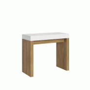 Itamoby Console extensible 90x40/196 cm Roxell Mix Small Plateau Frêne Blanc Structure Chêne Nature - blanc 8050598100011